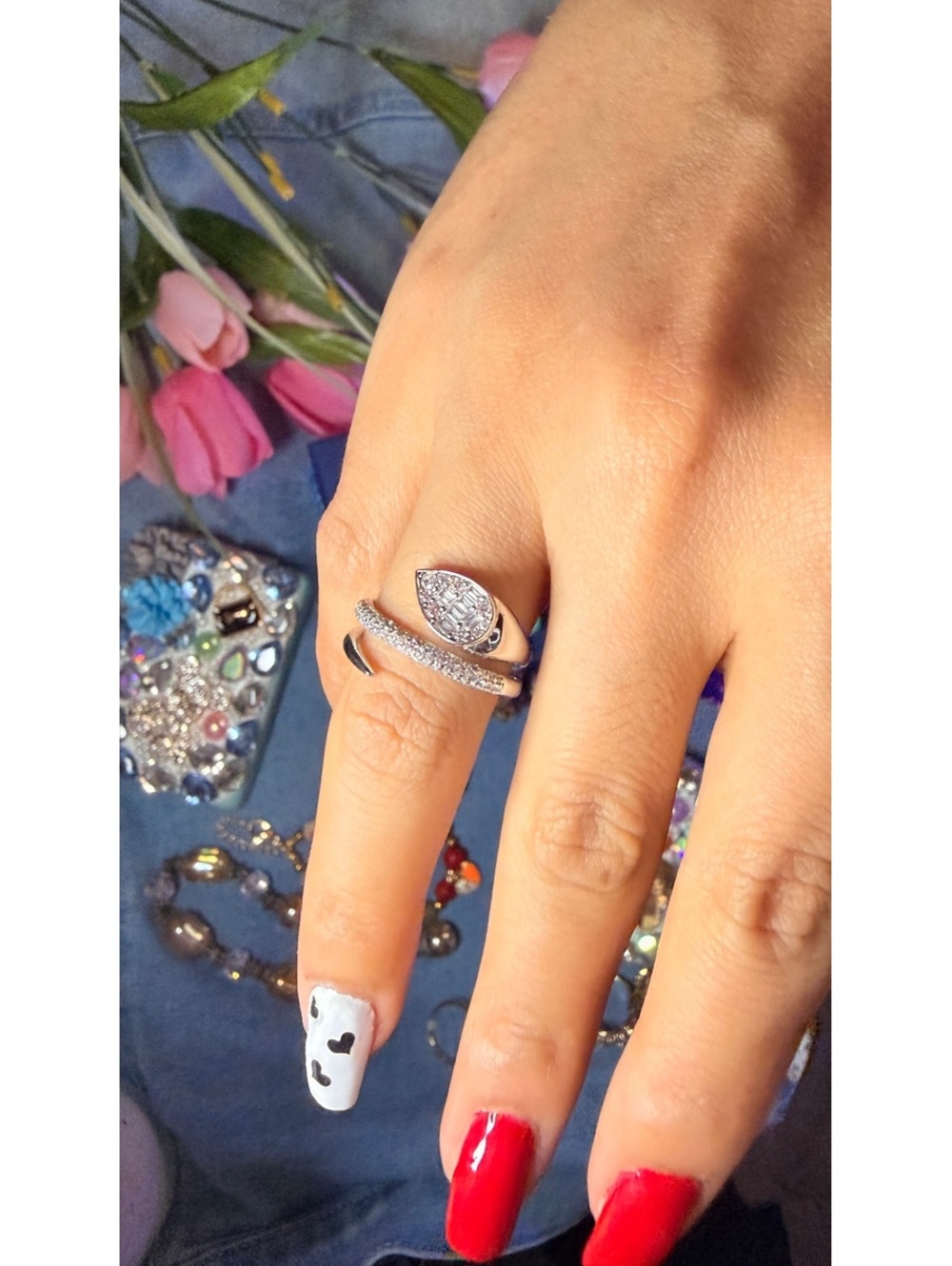Elegant Silver 925 solid Tone Adjustable Ring with size 7